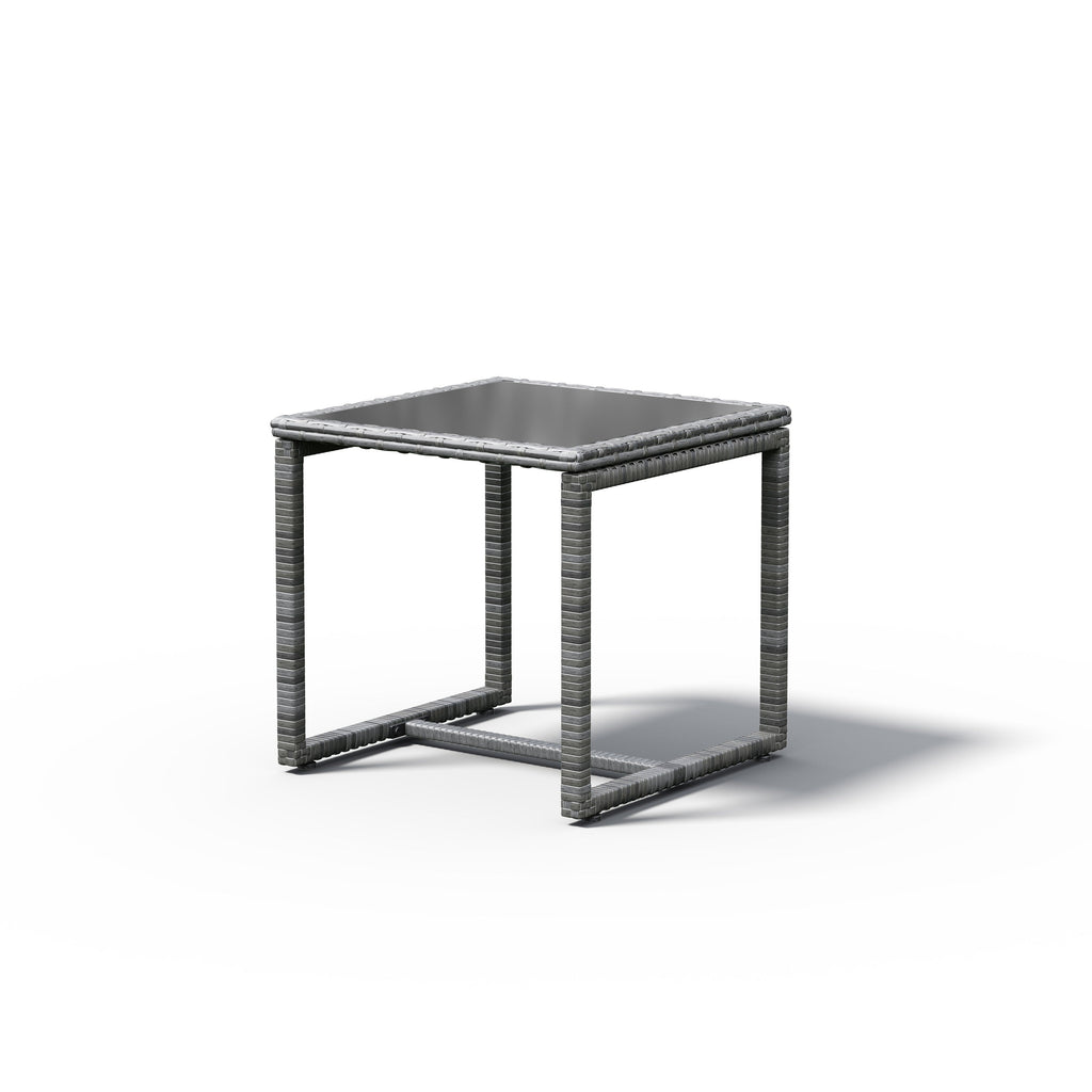 Ensemble de conversation d'extérieur en osier rembourré, 3 pièces