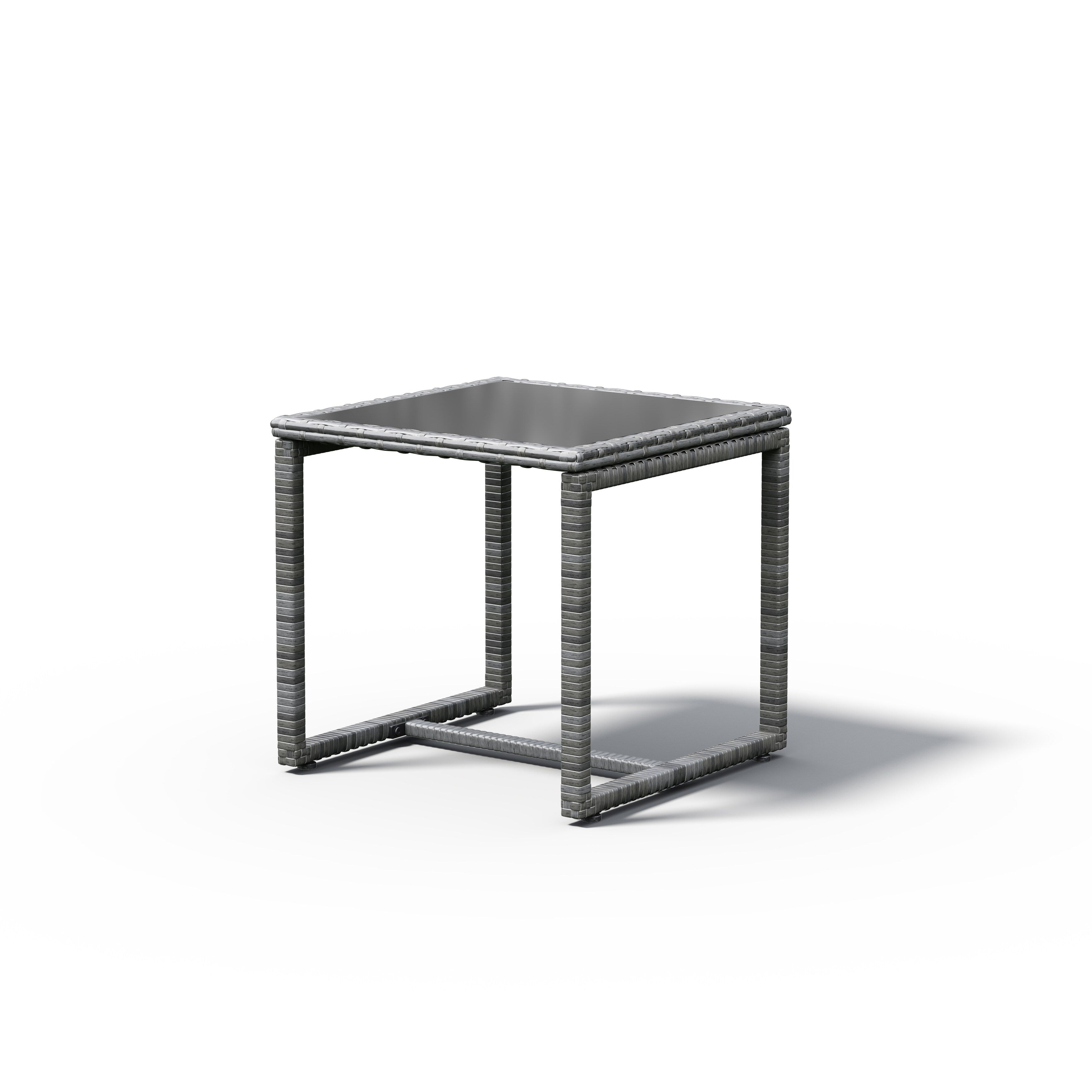 Ensemble de conversation d'extérieur en osier rembourré, 3 pièces