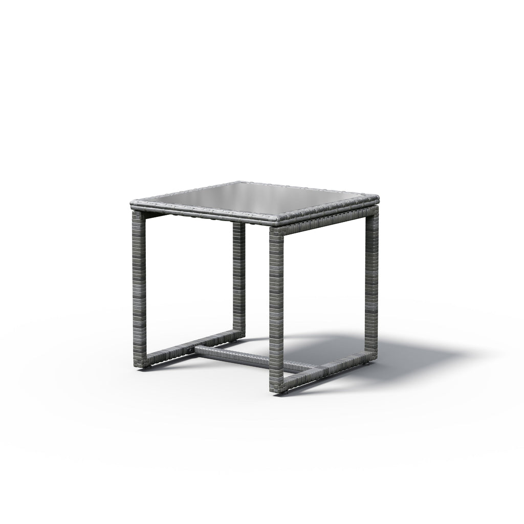 Ensemble de conversation d'extérieur en osier rembourré, 3 pièces