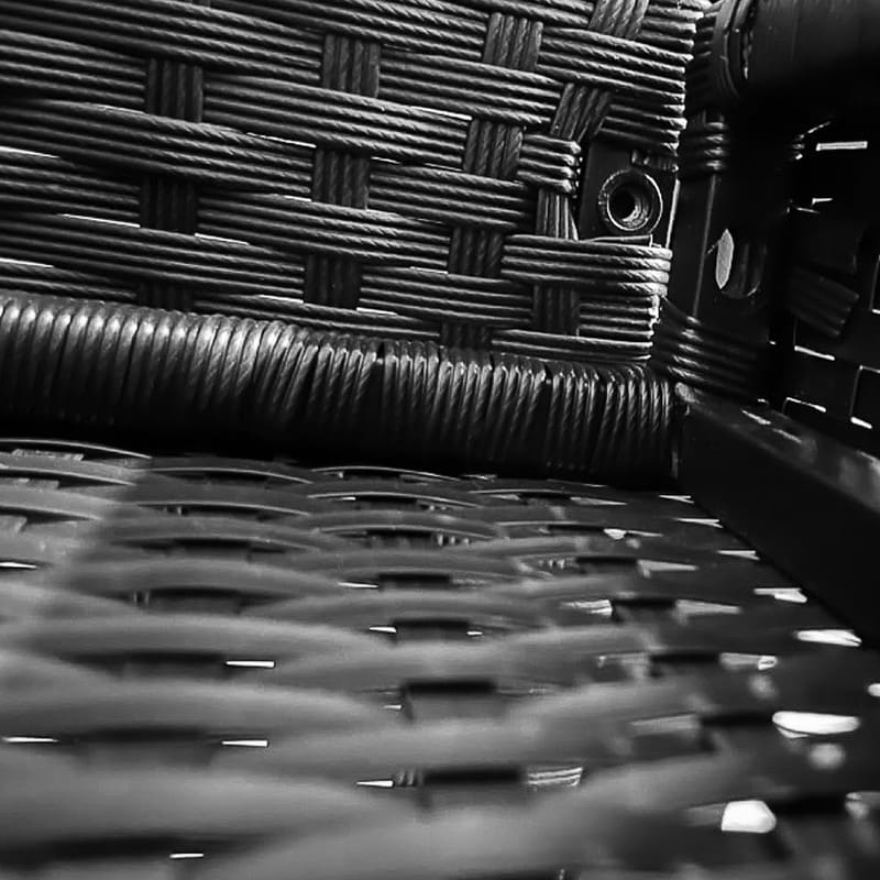 Ensemble de patio en osier 3 pièces avec coussin Ensemble de chaises d'extérieur avec table en verre Chaise en rotin Ensemble de bistrot moderne