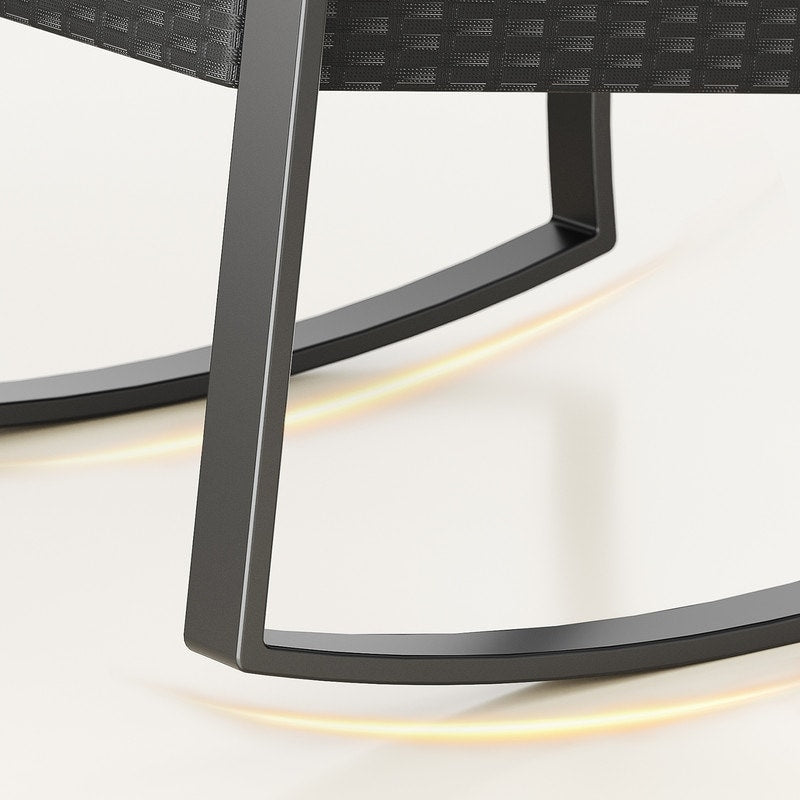 Ensemble de patio en osier 3 pièces avec coussin Ensemble de chaises d'extérieur avec table en verre Chaise en rotin Ensemble de bistrot moderne