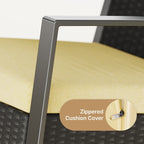 Ensemble de patio en osier 3 pièces avec coussin Ensemble de chaises d'extérieur avec table en verre Chaise en rotin Ensemble de bistrot moderne