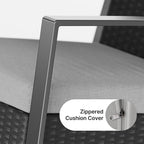 Ensemble de patio en osier 3 pièces avec coussin Ensemble de chaises d'extérieur avec table en verre Chaise en rotin Ensemble de bistrot moderne