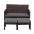 Ensemble de canapés d'extérieur en rotin 3 pièces avec coussins