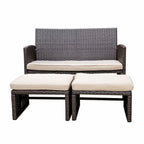 Ensemble de canapés d'extérieur en rotin 3 pièces avec coussins