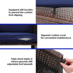 Ensemble de canapés d'extérieur en rotin 3 pièces avec coussins