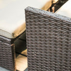 Ensemble de canapés d'extérieur en rotin 3 pièces avec coussins