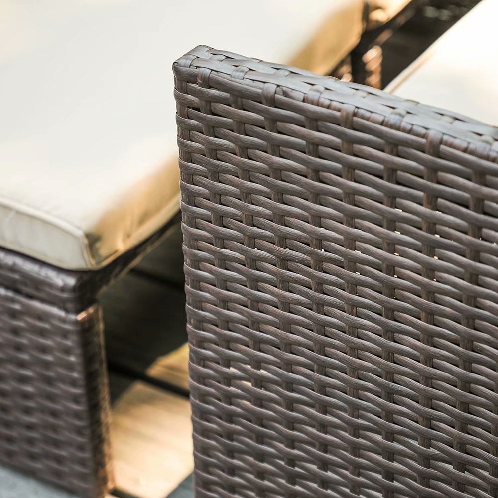 Ensemble de canapés d'extérieur en rotin 3 pièces avec coussins