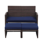 Ensemble de canapés d'extérieur en rotin 3 pièces avec coussins