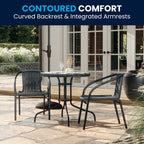 Ensemble table et chaises d'extérieur 3 pièces - 28,75 L x 28,75 P x 28 H