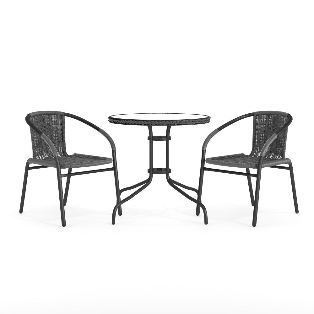 Ensemble table et chaises d'extérieur 3 pièces - 28,75 L x 28,75 P x 28 H