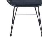 Ensemble de bistrot d'extérieur 3 pièces en rotin et osier avec coussins et table