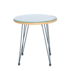 Ensemble de bistrot d'extérieur 3 pièces en rotin et osier avec coussins et table