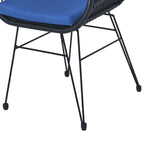 Ensemble de bistrot d'extérieur 3 pièces en rotin et osier avec coussins et table