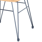 Ensemble de bistrot d'extérieur 3 pièces en rotin et osier avec coussins et table