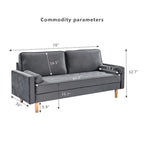 Canapé 3 places avec coussin en coton