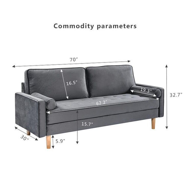 Canapé 3 places avec coussin en coton