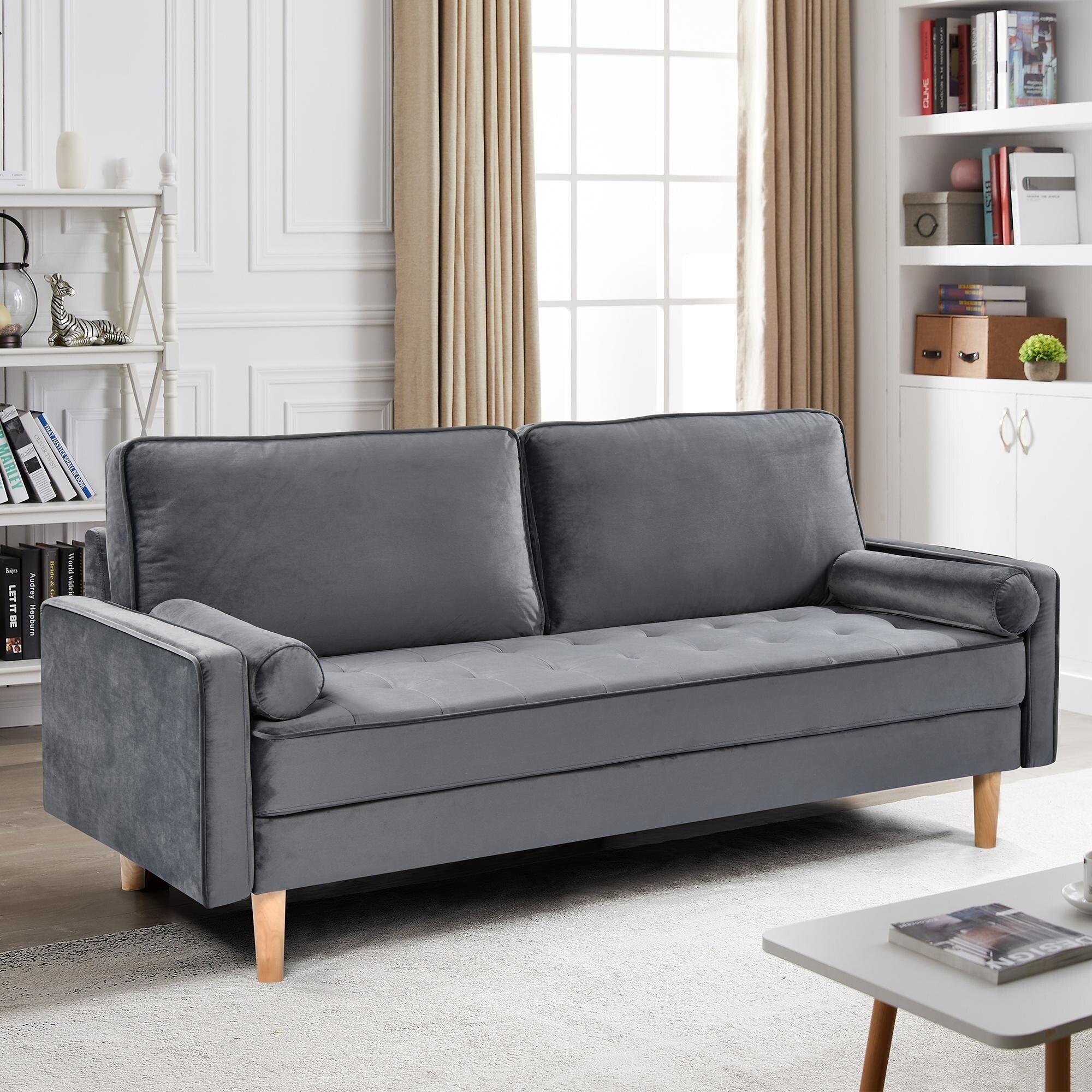 Canapé 3 places avec coussin en coton