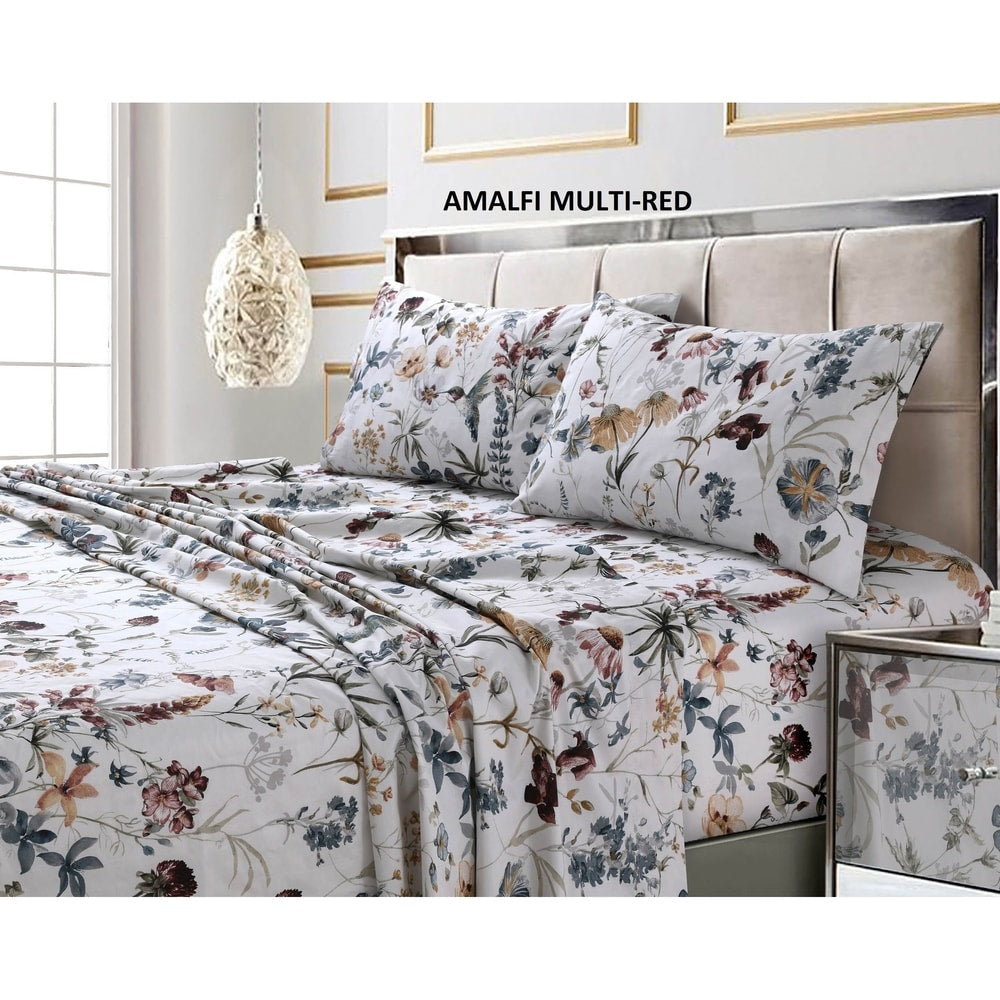 Taies d'oreiller imprimées ultra-douces en coton 300 fils (lot de 2)