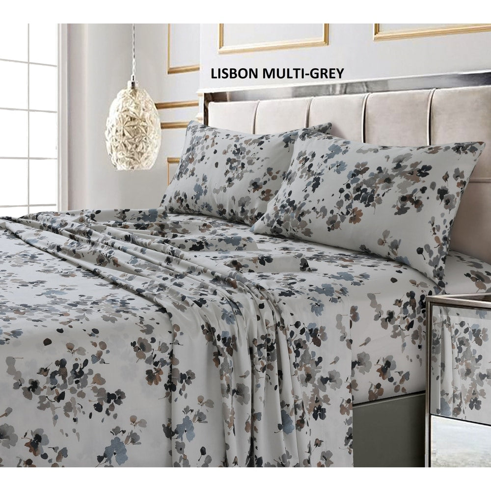 Taies d'oreiller imprimées ultra-douces en coton 300 fils (lot de 2)