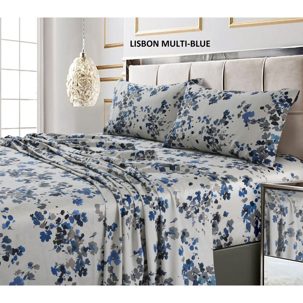 Taies d'oreiller imprimées ultra-douces en coton 300 fils (lot de 2)