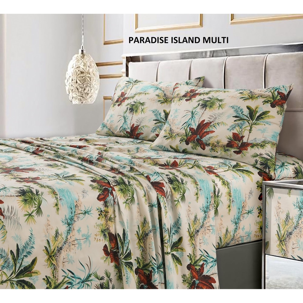 Taies d'oreiller imprimées ultra-douces en coton 300 fils (lot de 2)