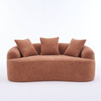 Canapé causeuse compact incurvé sans assemblage en chenille 30D avec éponge de compression complète