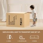 Canapé causeuse compact incurvé sans assemblage en chenille 30D avec éponge de compression complète