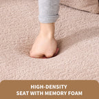 Canapé causeuse compact incurvé sans assemblage en chenille 30D avec éponge de compression complète