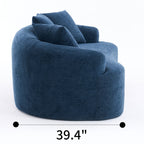 Canapé causeuse compact incurvé sans assemblage en chenille 30D avec éponge de compression complète