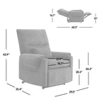 Fauteuil inclinable à assistance électrique 30 po en chenille gris acier