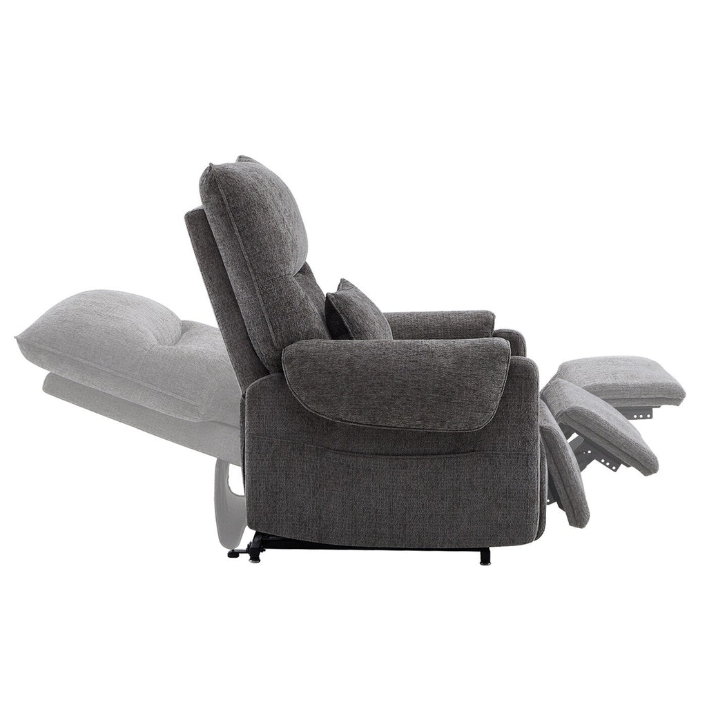 Fauteuil inclinable à assistance électrique 30 po en chenille gris acier