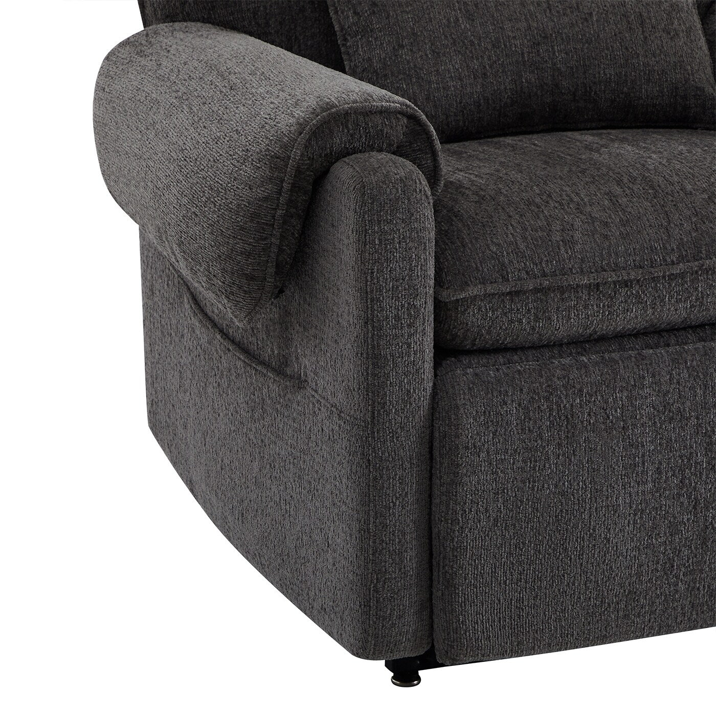 Fauteuil inclinable à assistance électrique 30 po en chenille gris acier