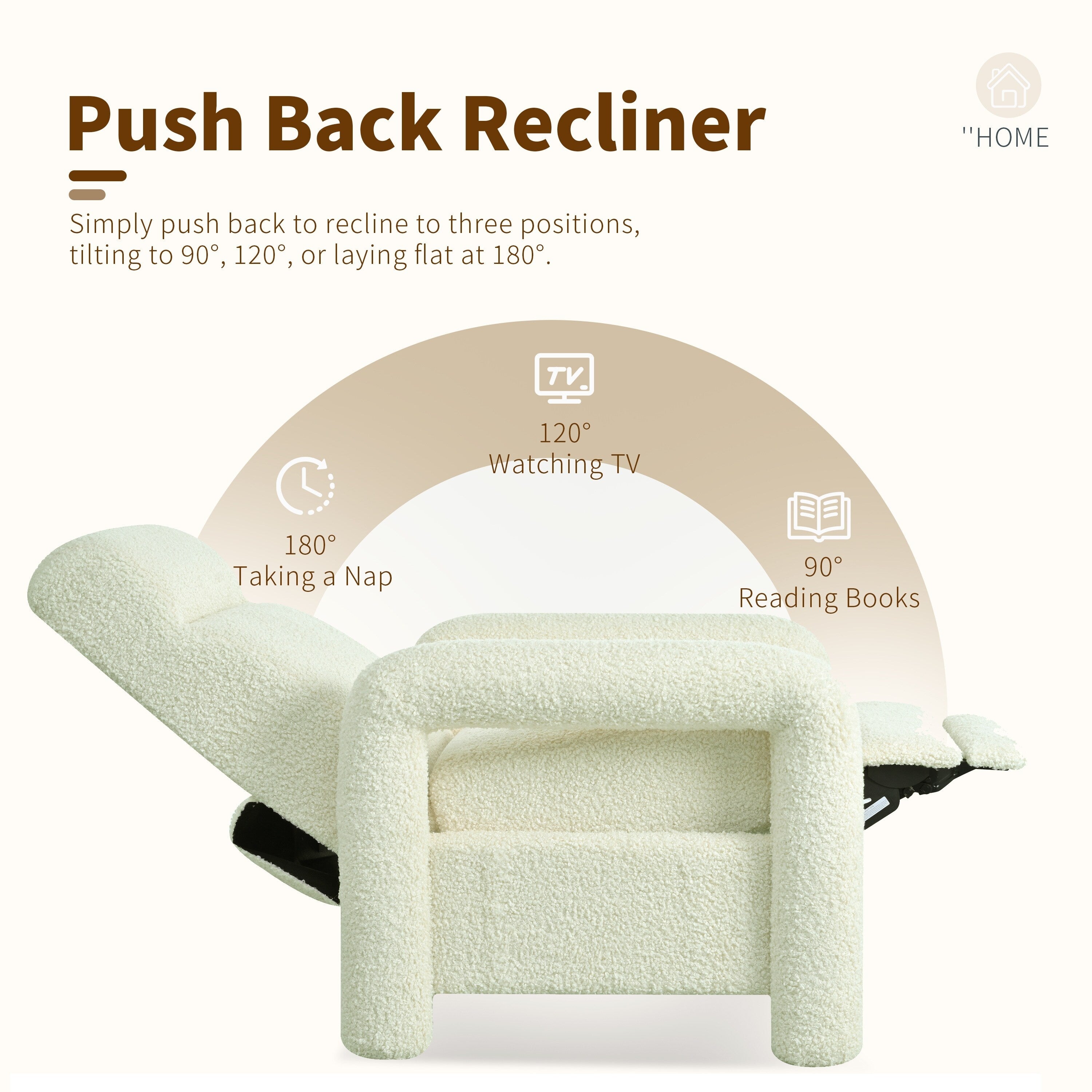 Fauteuil inclinable à dossier relevable rembourré 31,25