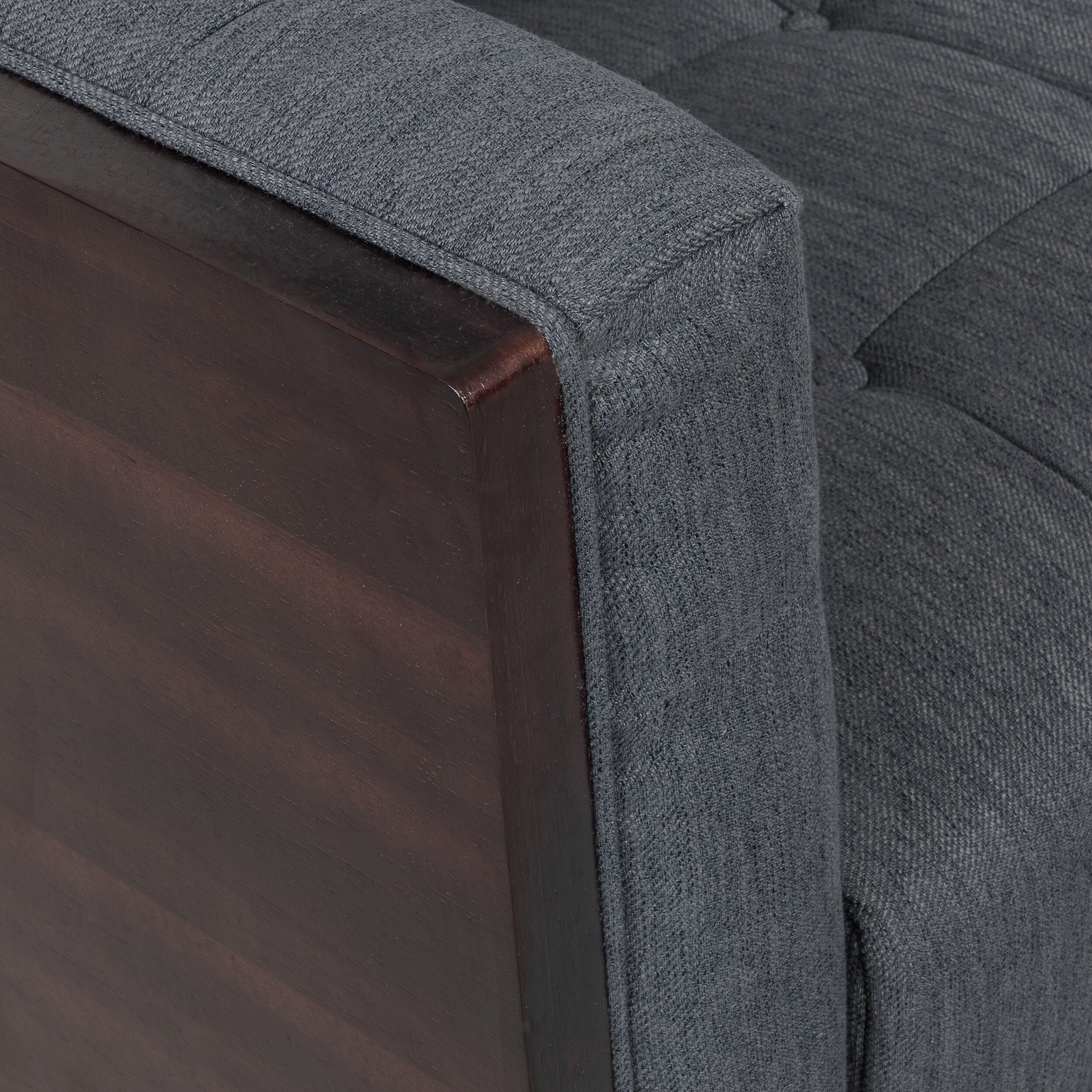 Canapé 3 places capitonné de 31,5 pouces avec pieds en bois et cadre en hévéa pour le salon