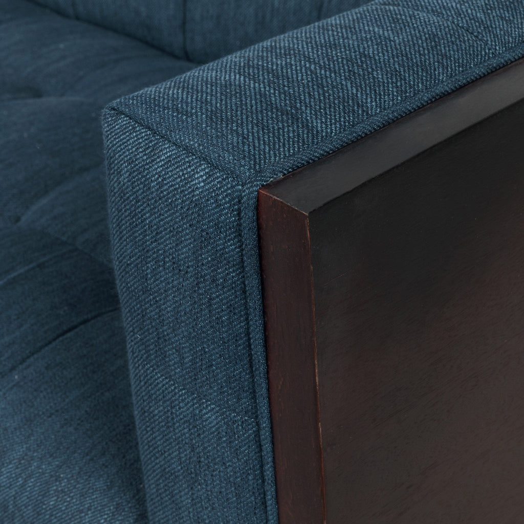 Canapé 3 places capitonné de 31,5 pouces avec pieds en bois et cadre en hévéa pour le salon