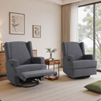 Fauteuil inclinable pivotant manuel de 31 po de largeur pour chambre d'enfant, ensemble de 2