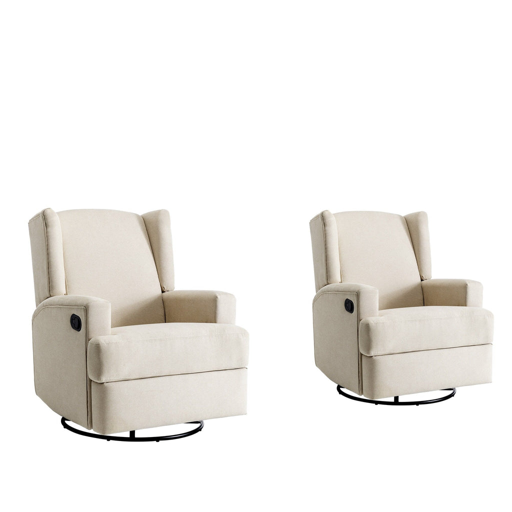 Fauteuil inclinable pivotant manuel de 31 po de largeur pour chambre d'enfant, ensemble de 2