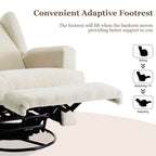 Fauteuil inclinable pivotant manuel de 31 po de largeur pour chambre d'enfant, ensemble de 2