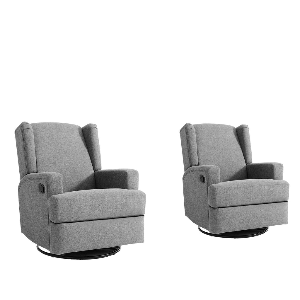 Fauteuil inclinable pivotant manuel de 31 po de largeur pour chambre d'enfant, ensemble de 2