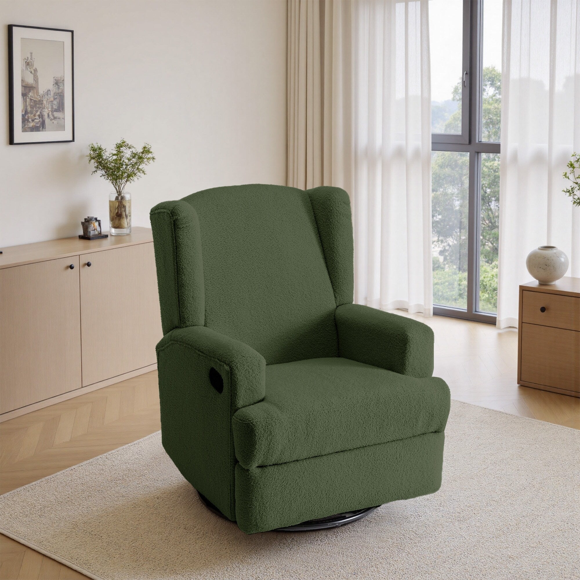 Fauteuil inclinable pivotant à oreilles de 31 po de largeur pour chambre d'enfant