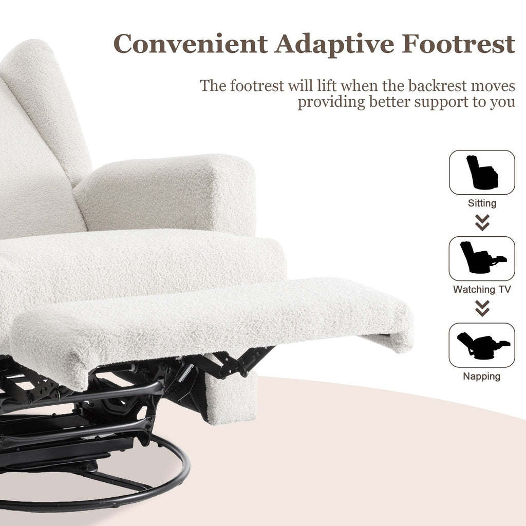 Fauteuil inclinable pivotant à oreilles de 31 po de largeur pour chambre d'enfant