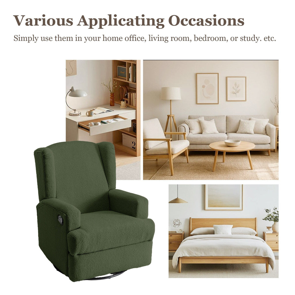 Fauteuil inclinable pivotant à oreilles de 31 po de largeur pour chambre d'enfant