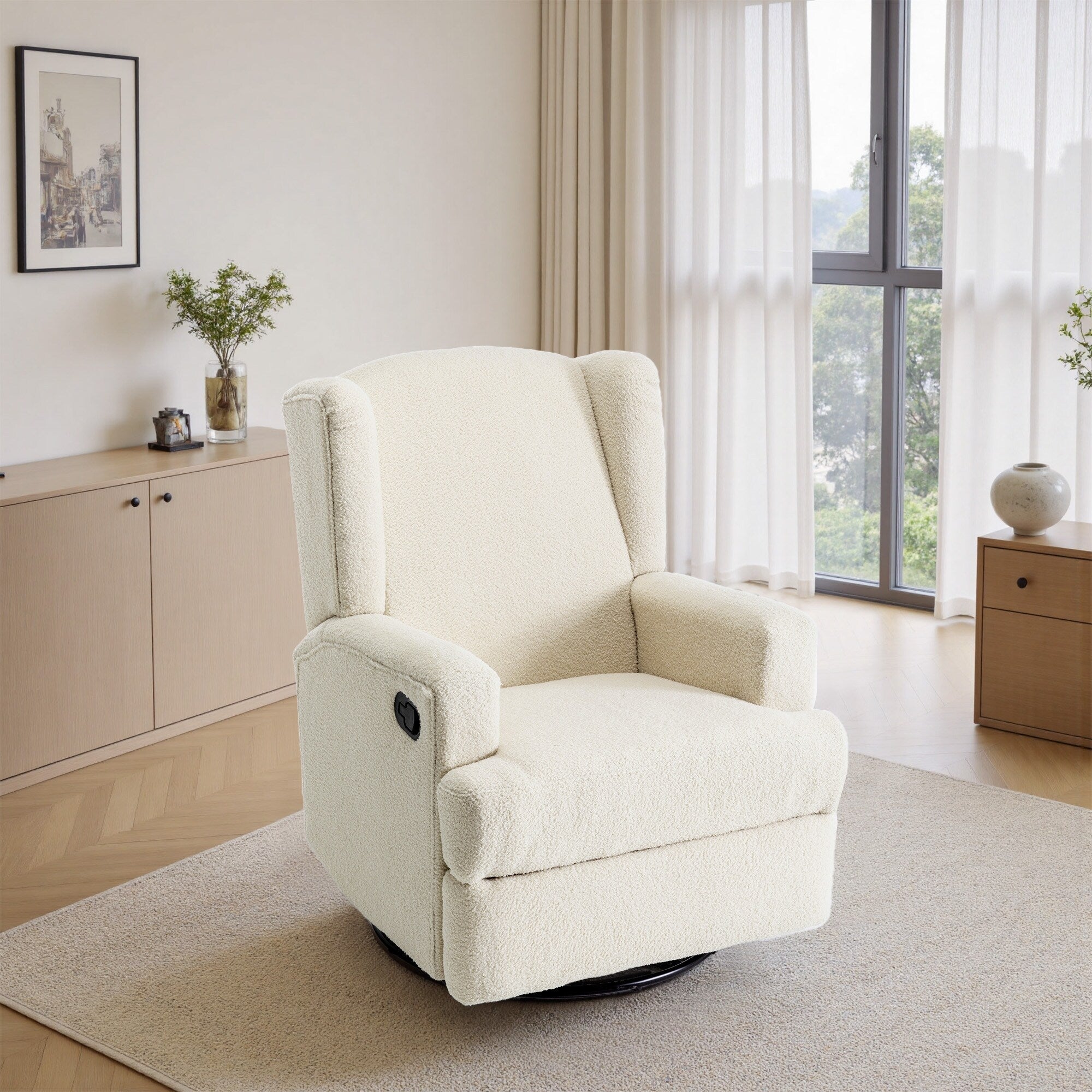 Fauteuil inclinable pivotant à oreilles de 31 po de largeur pour chambre d'enfant