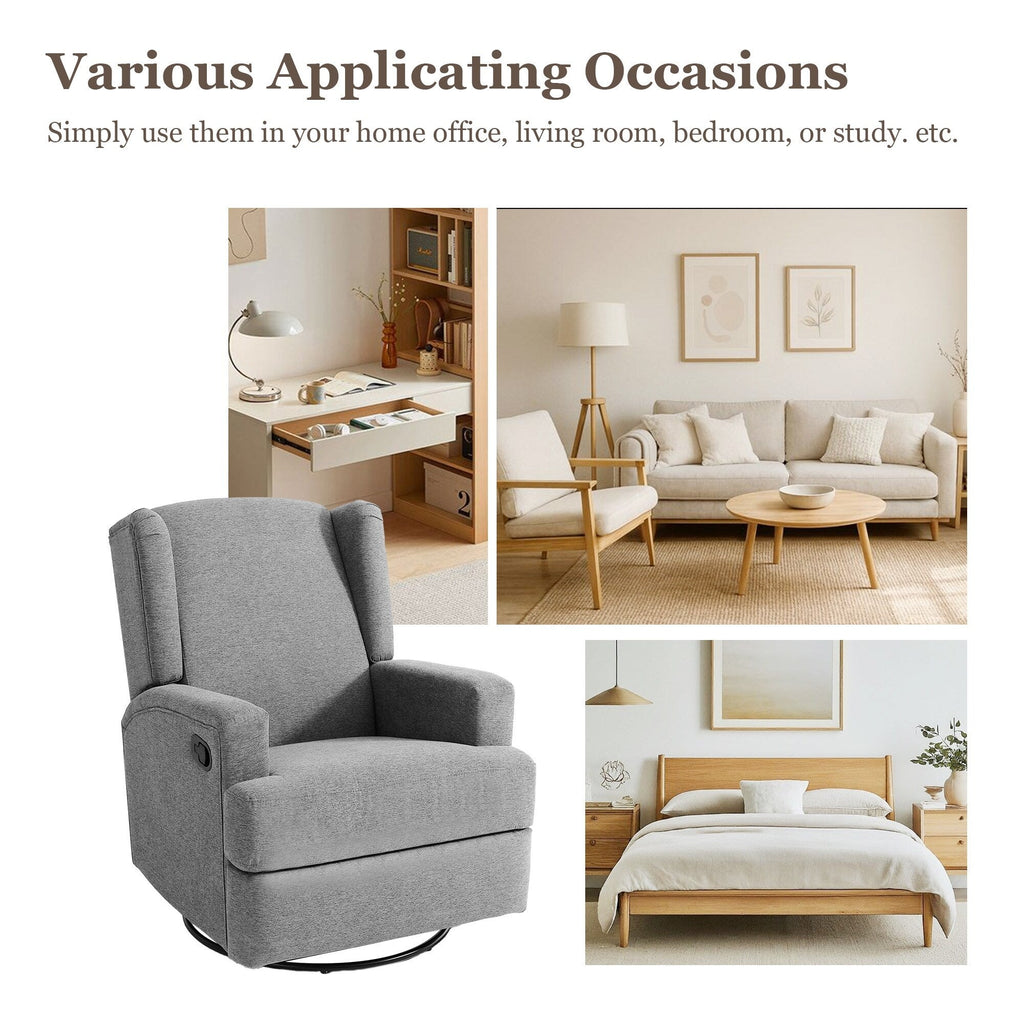 Fauteuil inclinable pivotant à oreilles de 31 po de largeur pour chambre d'enfant