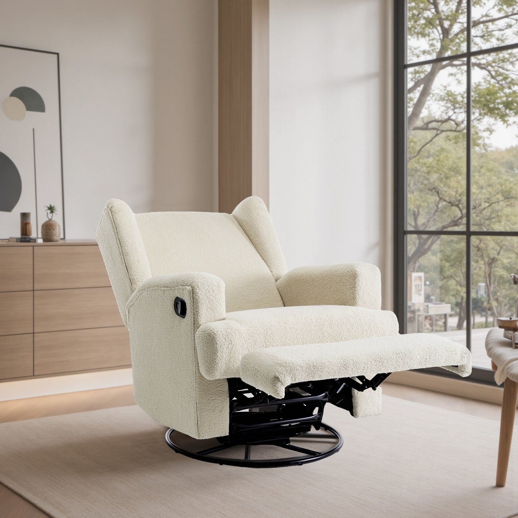 Fauteuil inclinable pivotant à oreilles de 31 po de largeur pour chambre d'enfant