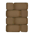 Miroir mural de luxe de 32 pouces, 8 cadres métalliques incurvés finition dorée