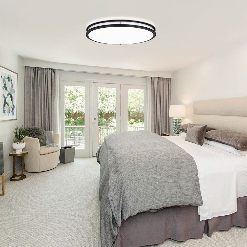 Plafonnier ovale encastré de 32 po et 65 W avec télécommande