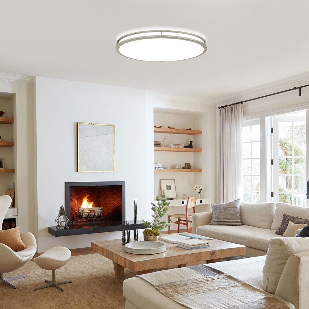Plafonnier ovale encastré de 32 po et 65 W avec télécommande