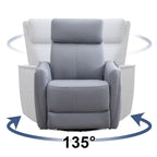 Fauteuil inclinable pivotant et électrique de 32,3 pouces de large avec ports USB